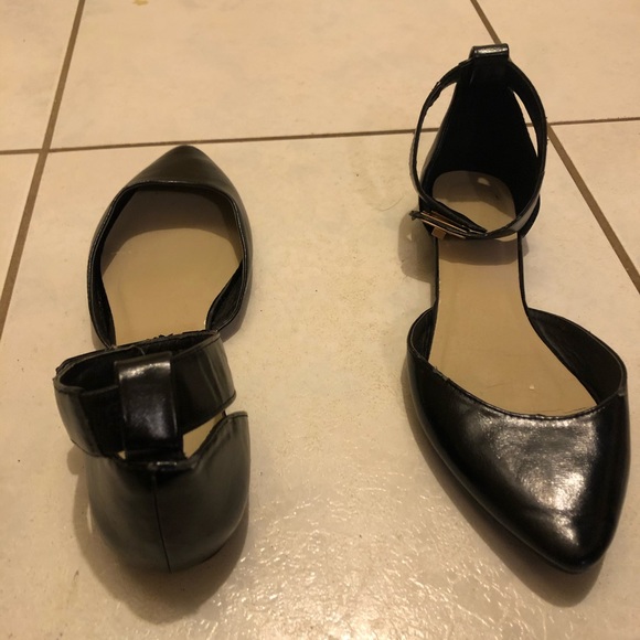 ASOS Black Flats with Gold Buckle Strap - Picture 4 of 7